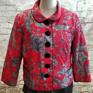▪Silkland▪🌷❤Red ❤🌷Silk Asian Inspired Blazer